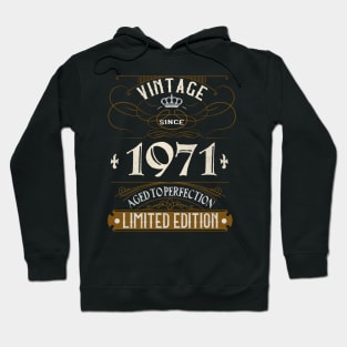 Vintage Since 1971 Retro 50th Birthday Gifts Hoodie